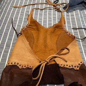 Womens leather halter top